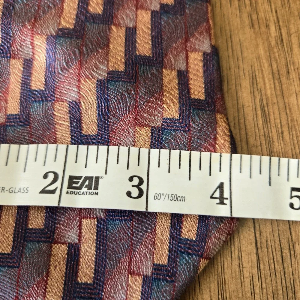 VTG Resilio Repp‎ Tie Purple Red Gold Striped 100% Silk Made in USA 80s 90s